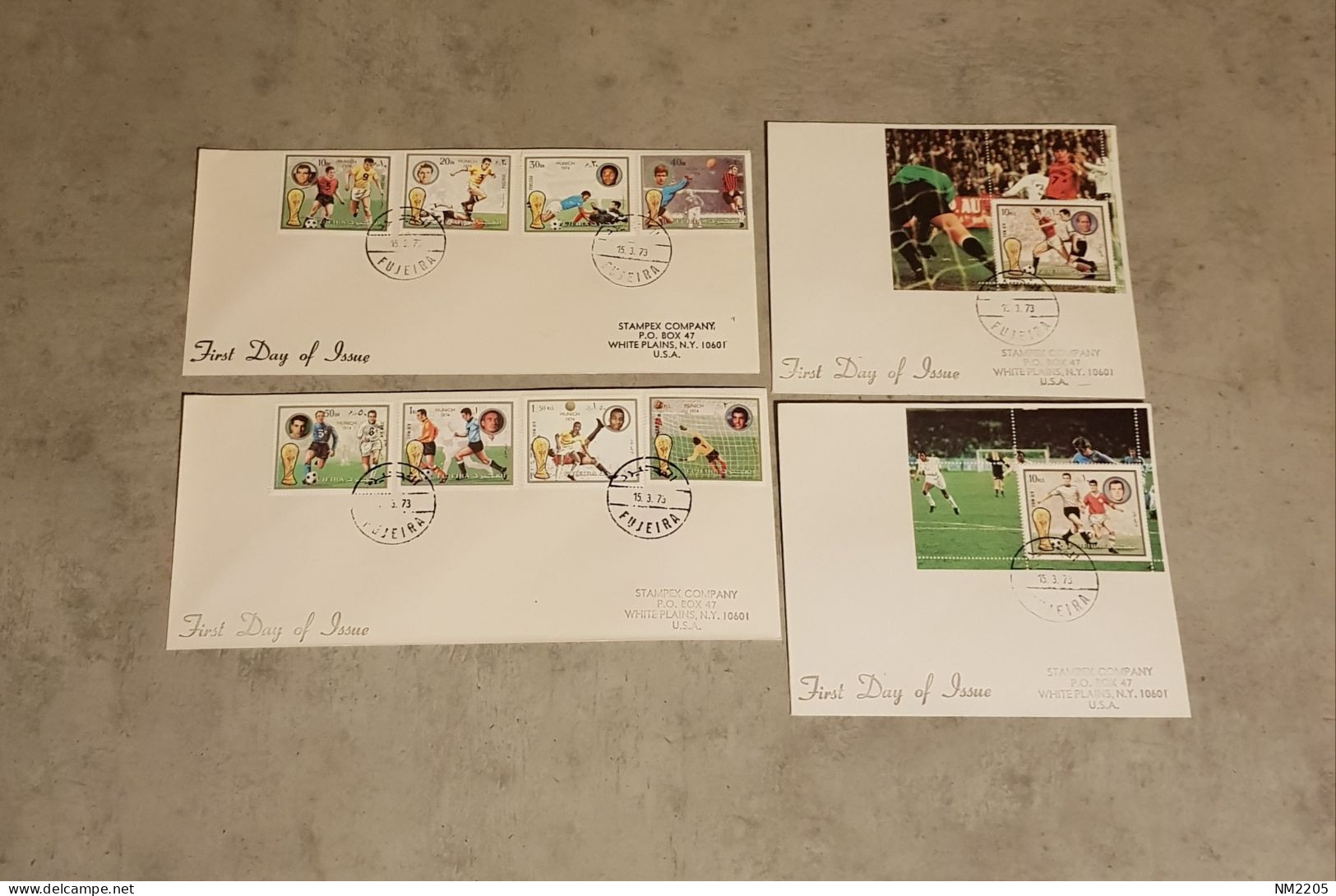 FUJEIRA SOCCER 4 FIRST DAY OF ISSUE - Storia Postale