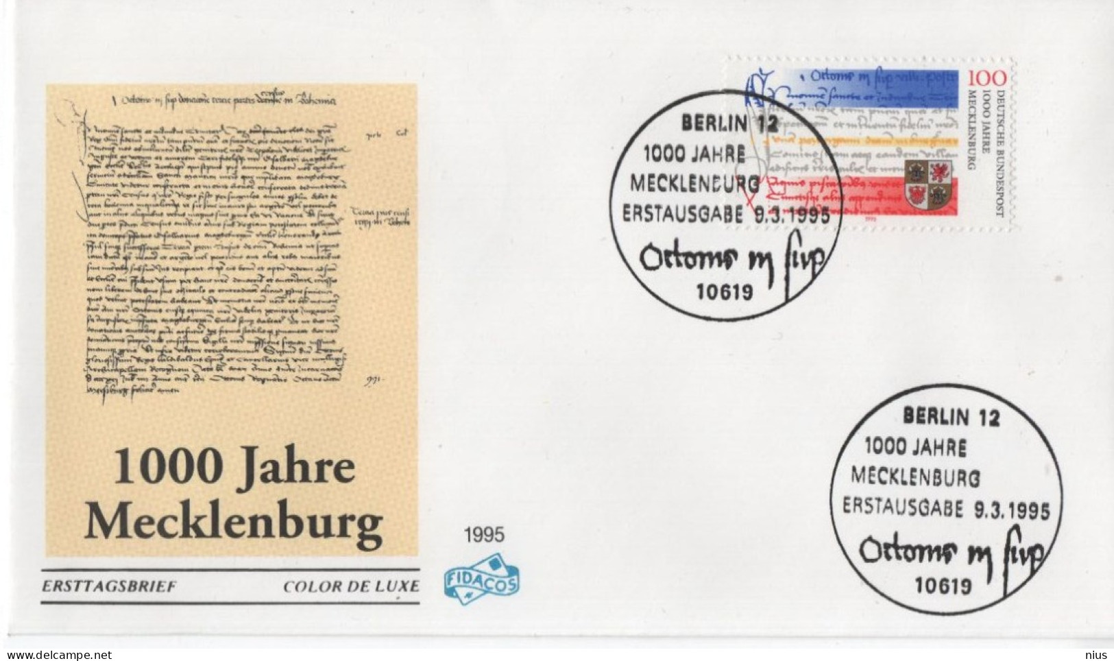 Germany Deutschland 1995 FDC 1000 Jahre Mecklenburg, Canceled In Berlin - 1991-2000