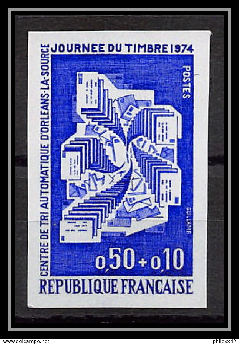 France N°1786 Journée Du Timbre 1974 Centre De Tri Orleans  Essai Trial Proof Non Dentelé ** Imperf  - Essais De Couleur 1945-…