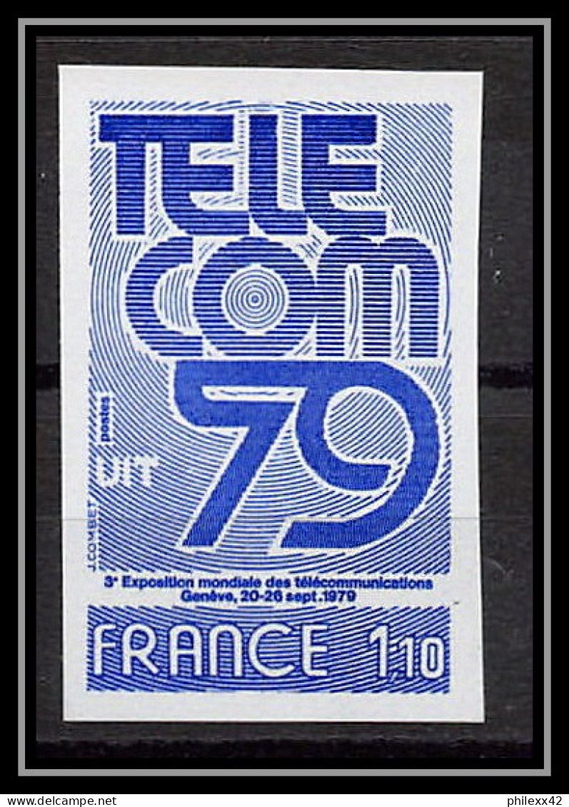 France N°2055 Exposition Mondiale Des Télécommunications TELECOM 79 Essai Trial Proof Non Dentelé ** Imperf 1979 - Color Proofs 1945-…