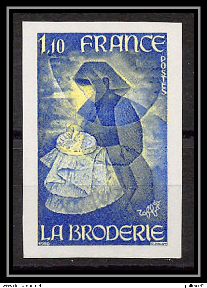 France N°2079 Métiers D'Art. La Broderie D'après Une œuvre De Toffoli 1980 Essai Trial Proof Non Dentelé ** Imperf  - Color Proofs 1945-…