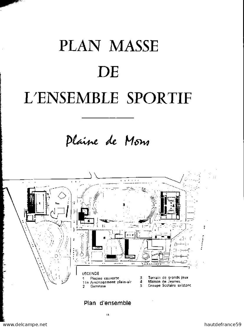 RARE Catalogue 1969 plans construction PISCINE MUNICIPALE DE VALENCIENNES inauguration secrétaire d Etat - Pierre CAROUS