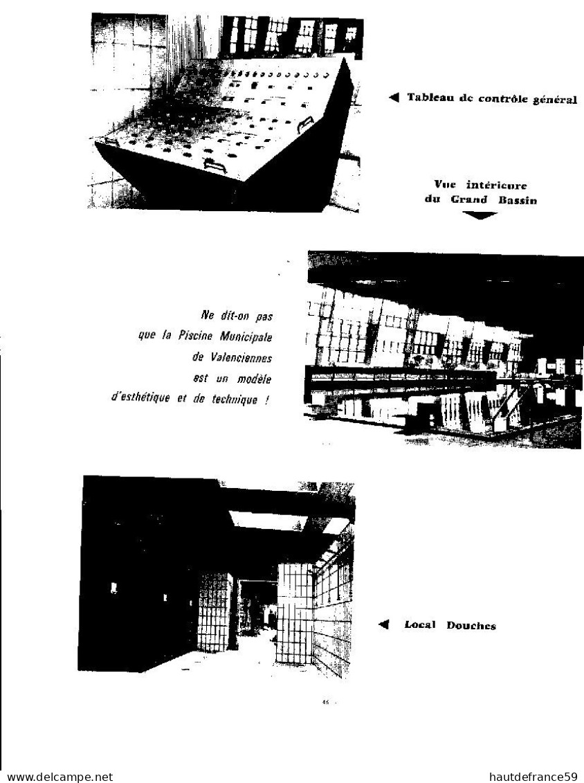 RARE Catalogue 1969 plans construction PISCINE MUNICIPALE DE VALENCIENNES inauguration secrétaire d Etat - Pierre CAROUS