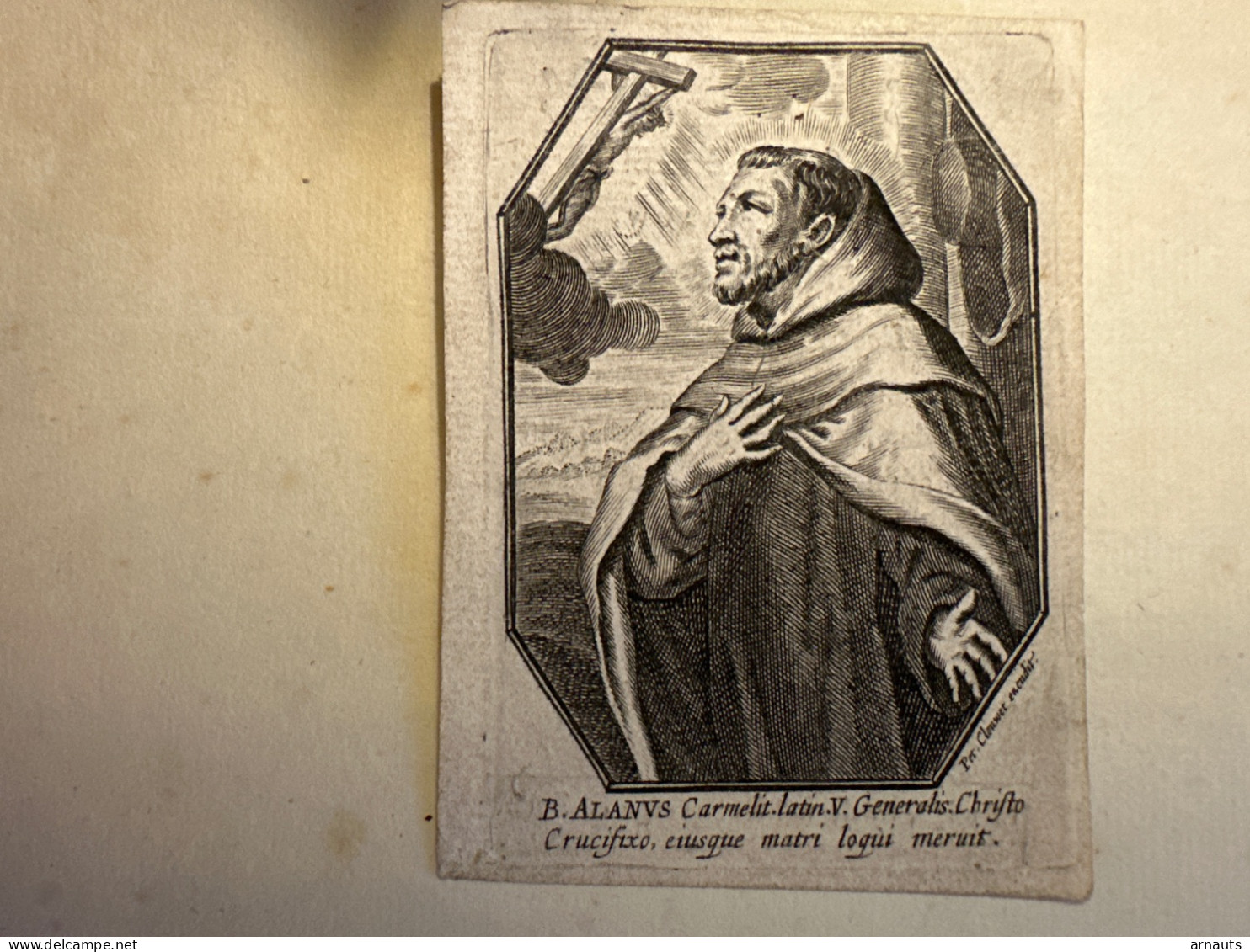 Kopergravure B. Alanus Carmelit Latin Graveur Clouwet Jouffrouw Matthys *1755 Wetteren +1827 Huysse Huise Oudenaarde - Otros & Sin Clasificación