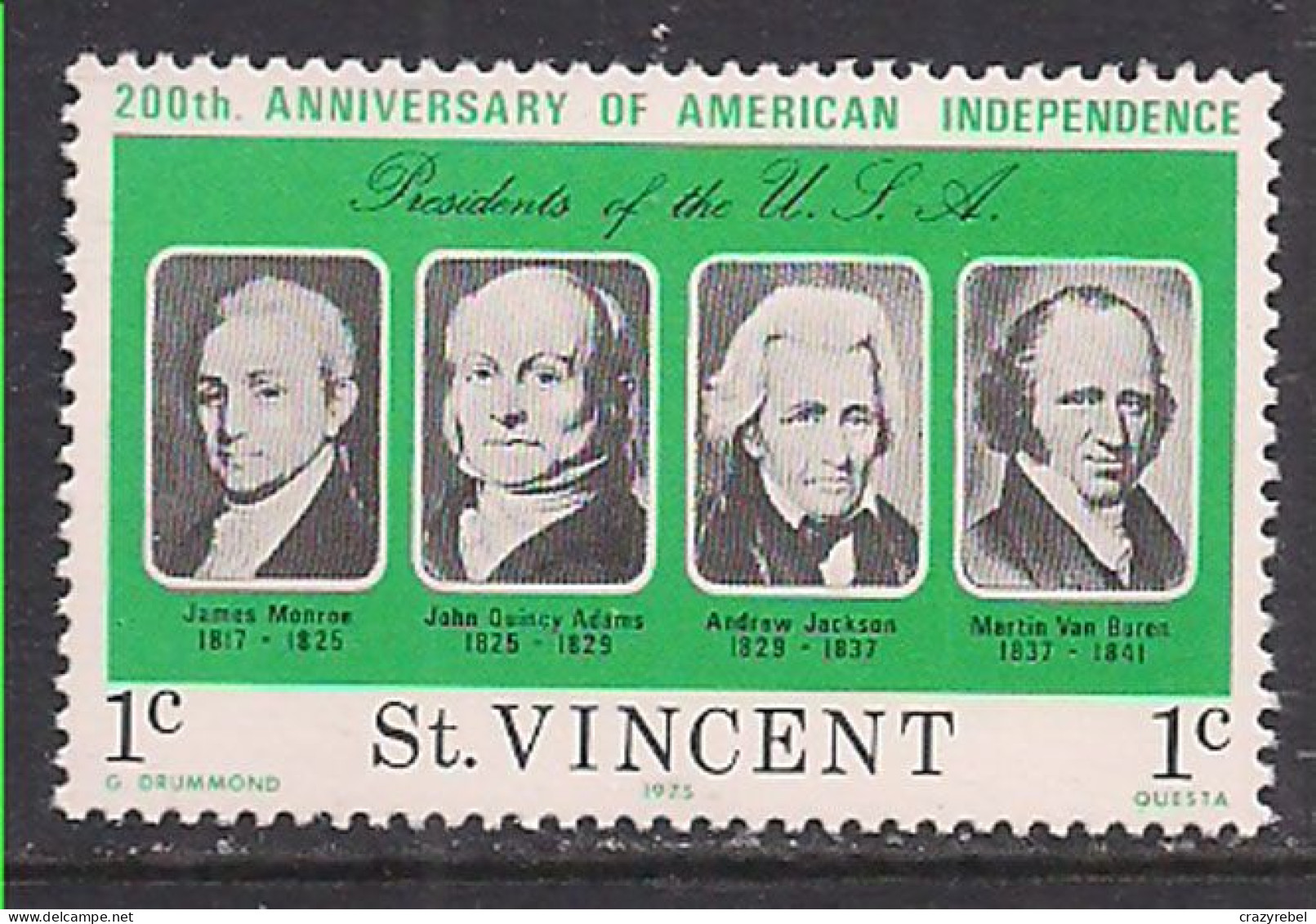 St Vincent 1976 QE2 1c  Anniv. American Indep.MNH SG 457 ( E1350 ) - St.Vincent (...-1979)