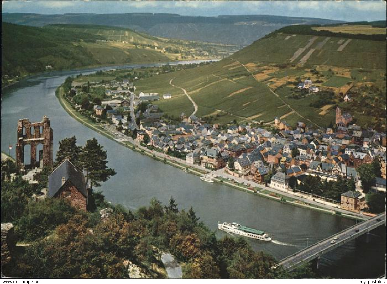 41189455 Traben-Trarbach Burgruine Grevenburg Schiff Bruecke Traben-Trarbach - Traben-Trarbach