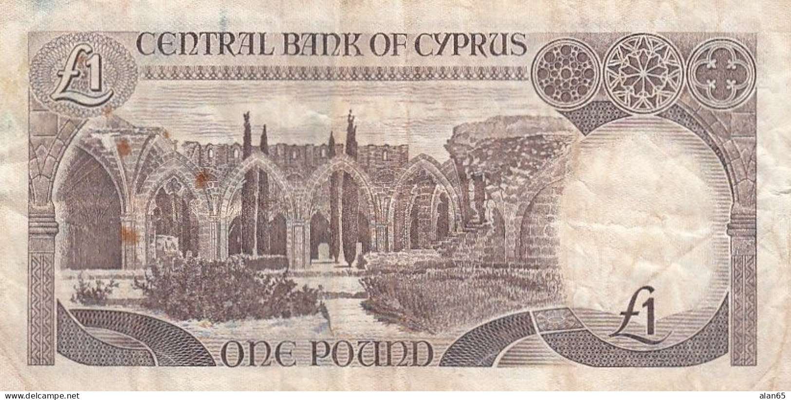 Cyprus #50, 1 Pounds 1982 Banknote - Cyprus