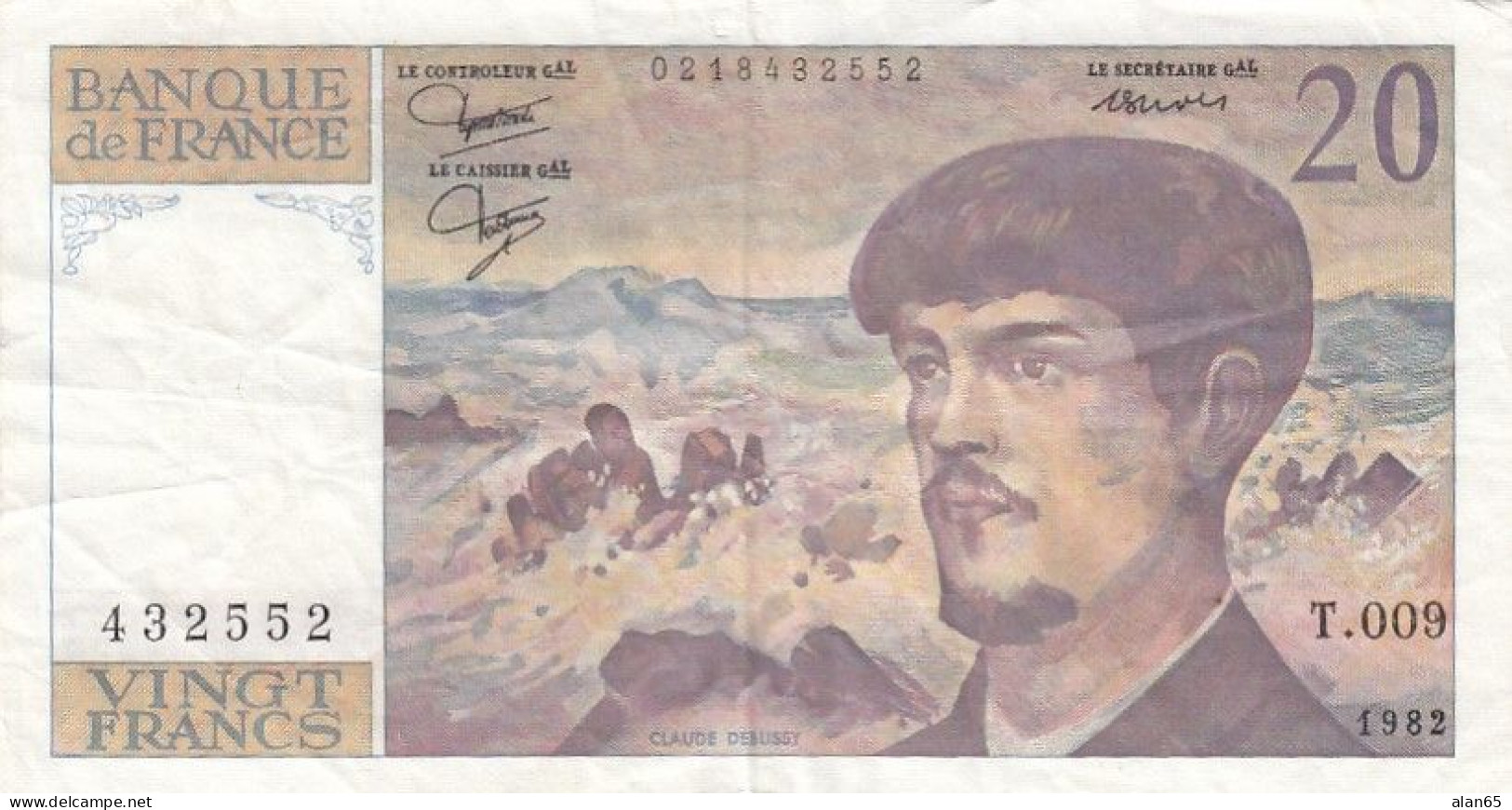 France #151a, 20 Francs 1982 Banknote - 20 F 1980-1997 ''Debussy''