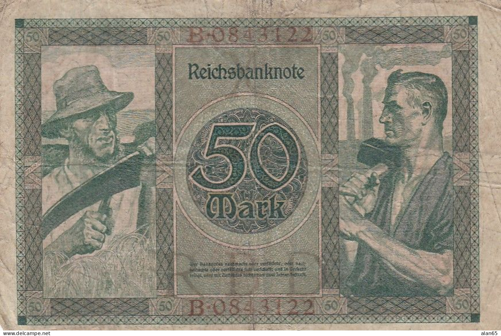 Germany #68, 50 Mark 1920 Banknote - 50 Mark