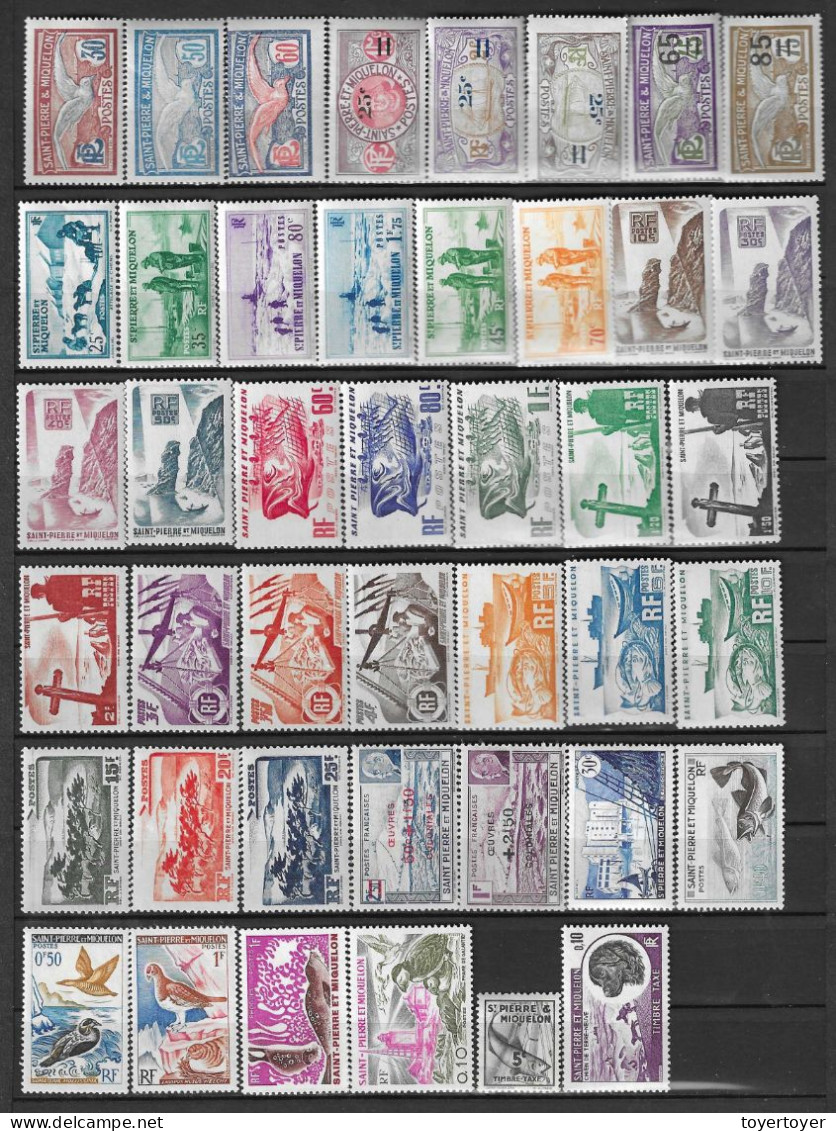 C182  Saint Pierre Et Miquelon Lot De 58 Timbres Neufs++ - Collections, Lots & Series