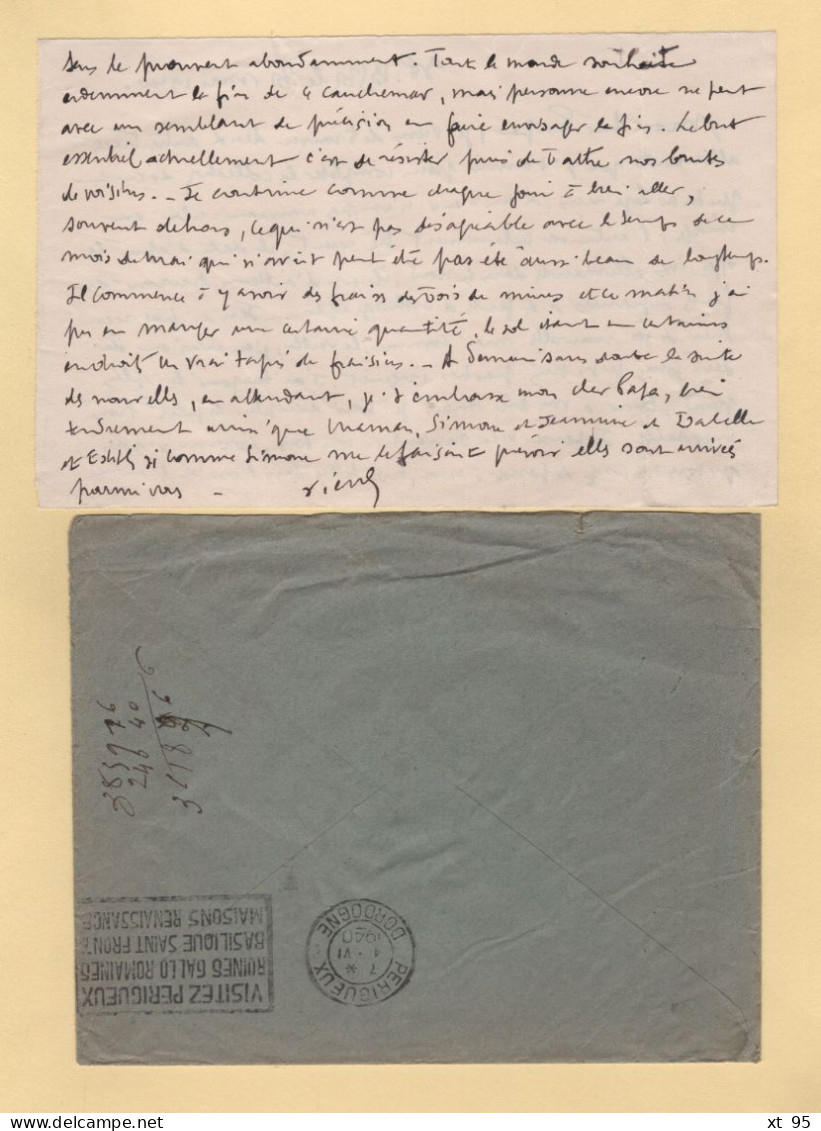 Poste Aux Armees - 2-6-1940 - Courrier Su SP 13531 - Voir Texte - Guerre De 1939-45