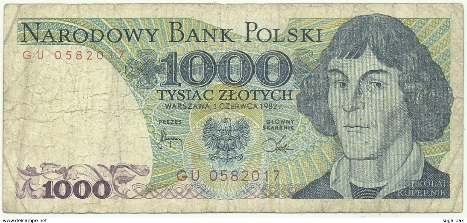 POLAND - 1000 Zlotych - 1982 - Pick 146.c - Série GU - Narodowy Bank Polski - 1.000 - Polonia