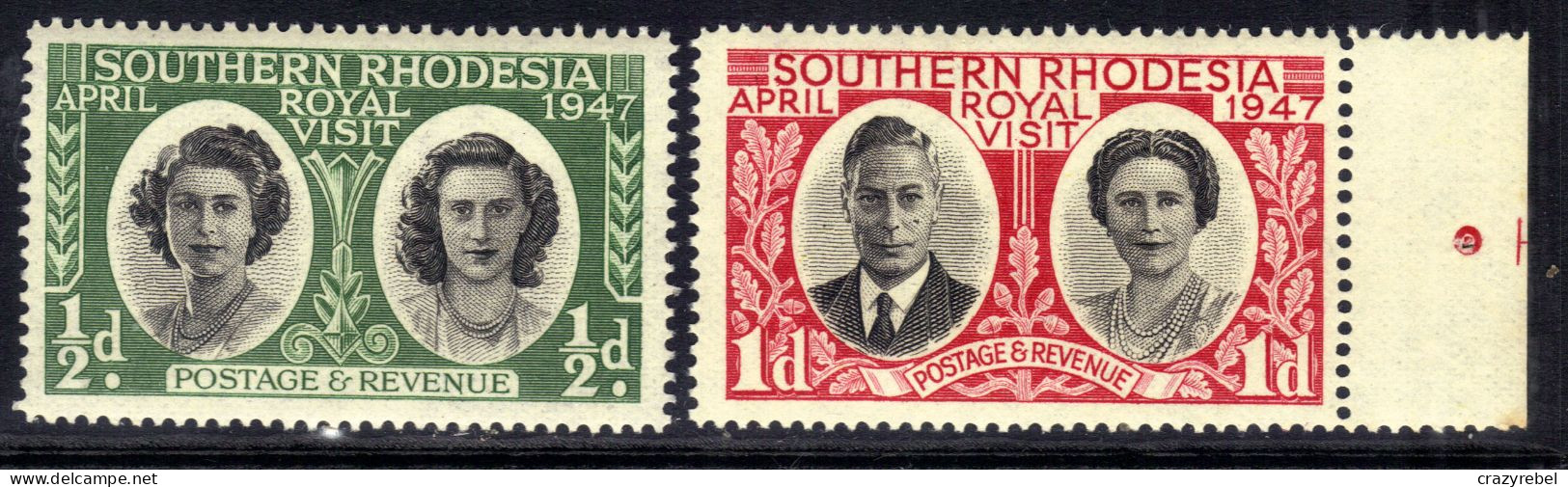 Southern Rhodesia KGV1 1947 Set Royal Visit Umm SG 62 /3 ( H1461 ) - Zuid-Rhodesië (...-1964)