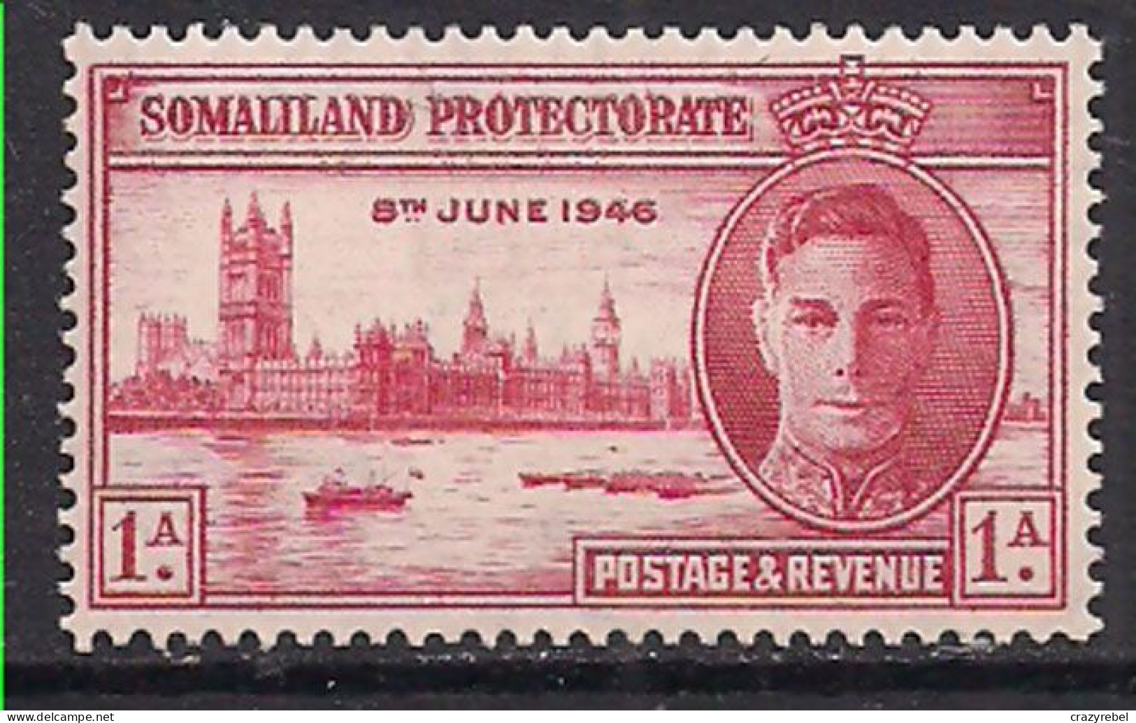 Somaliland 1946 KGV1 1a Scarlet Victory SG 117 Umm ( L97 ) - Somalilandia (Protectorado ...-1959)