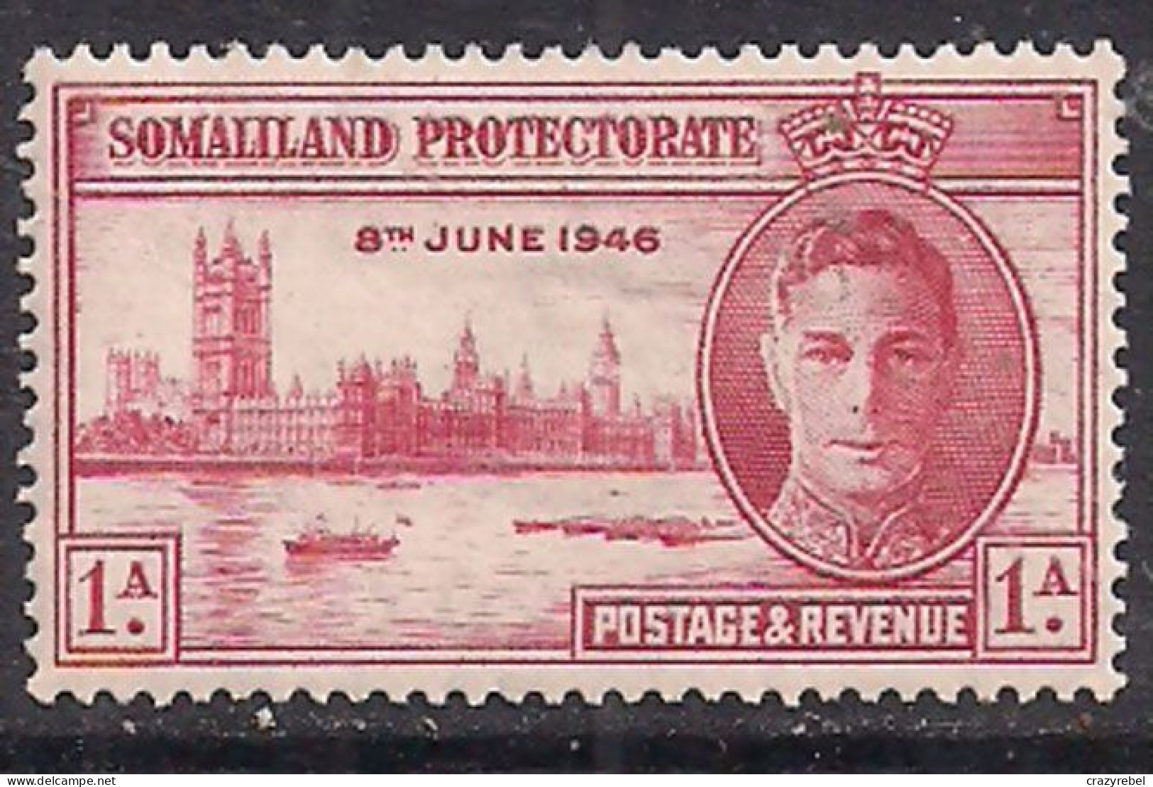 Somaliland 1946 KGV1 1a Scarlet Victory SG 117 MM ( K1435 ) - Somaliland (Protectorate ...-1959)