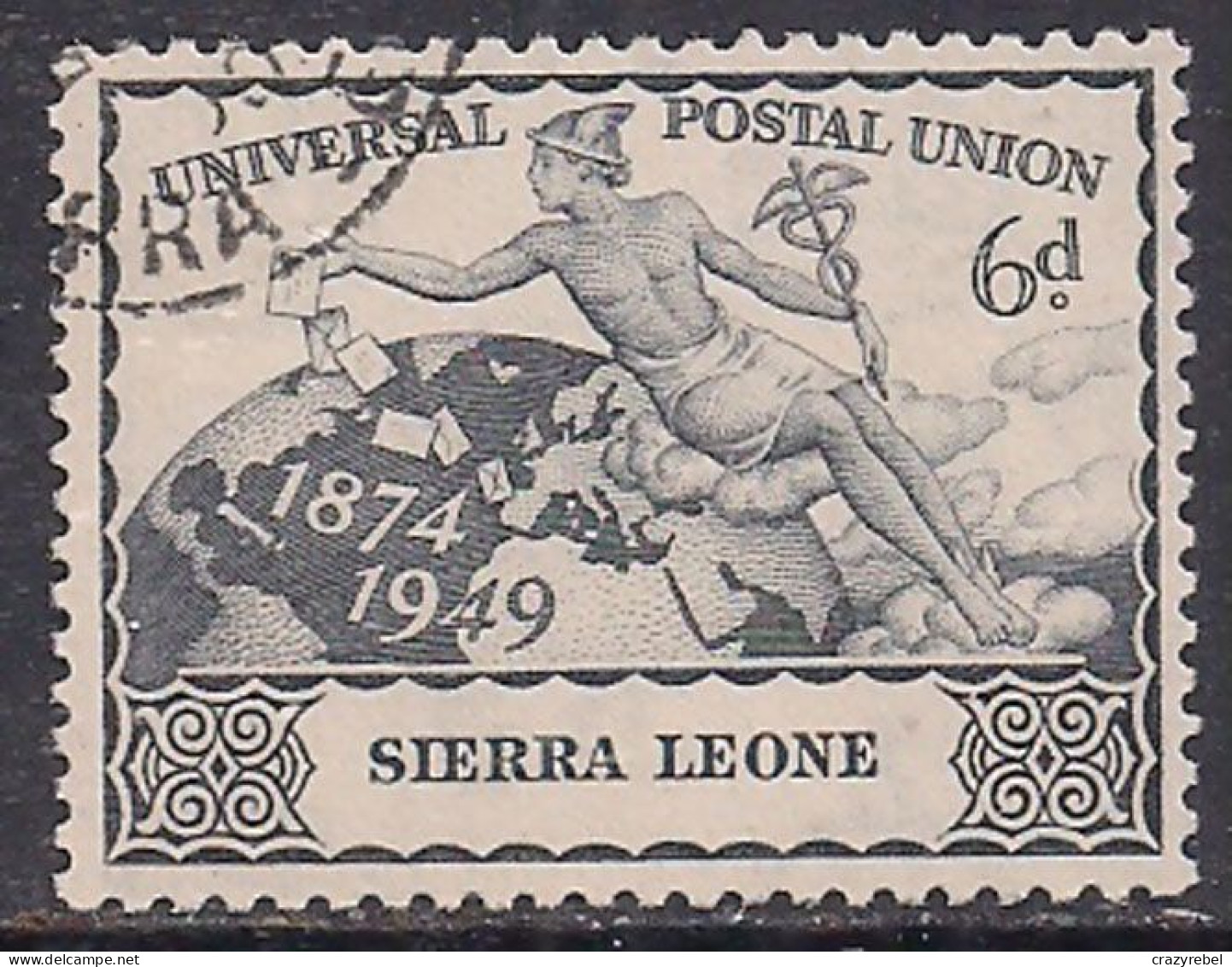 Sierra Leone 1949 KGV1 6d Grey 75th UPU Used SG 207 ( F262 )  - Sierra Leona (...-1960)