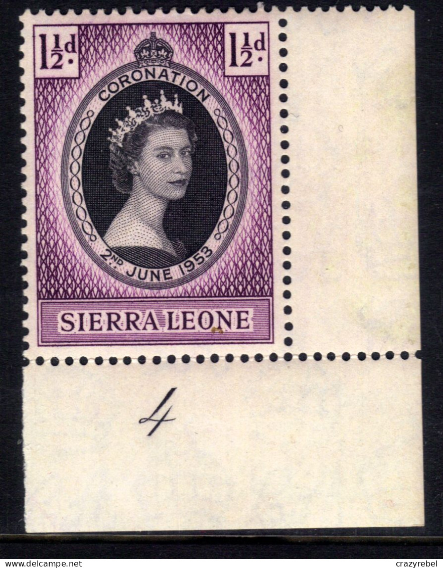 Sierra Leone 1953 QE2  1 1/2d Coronation MM SG 209 ( K756 ) - Sierra Leone (...-1960)