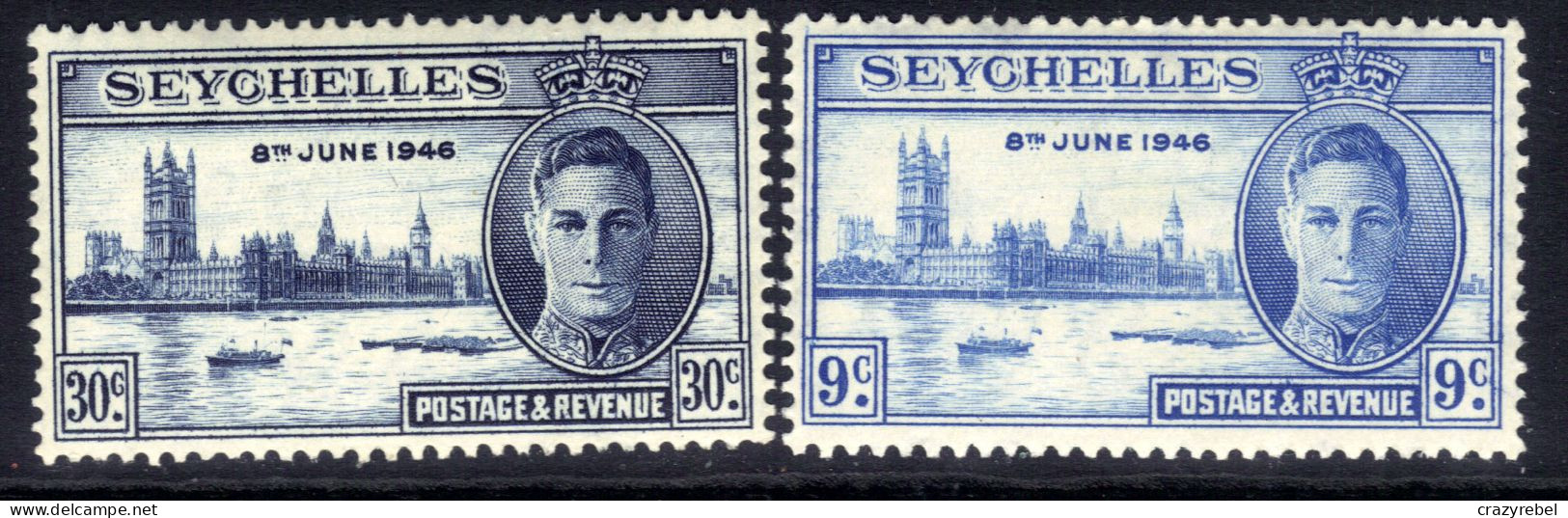 Seychelles 1946 KGV1 Set Victory SG 150 / 1 Umm ( J922 ) - Seychellen (...-1976)