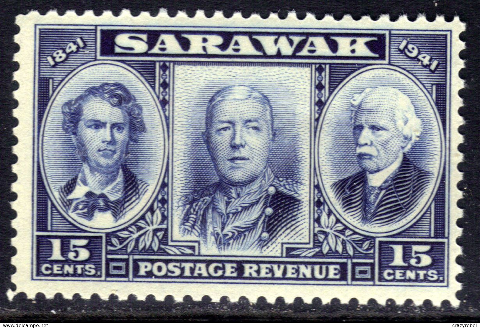 Sarawak 1946 KGV1 15ct Blue Brooke Centenary Umm SG 147 ( B806 ) - Sarawak (...-1963)