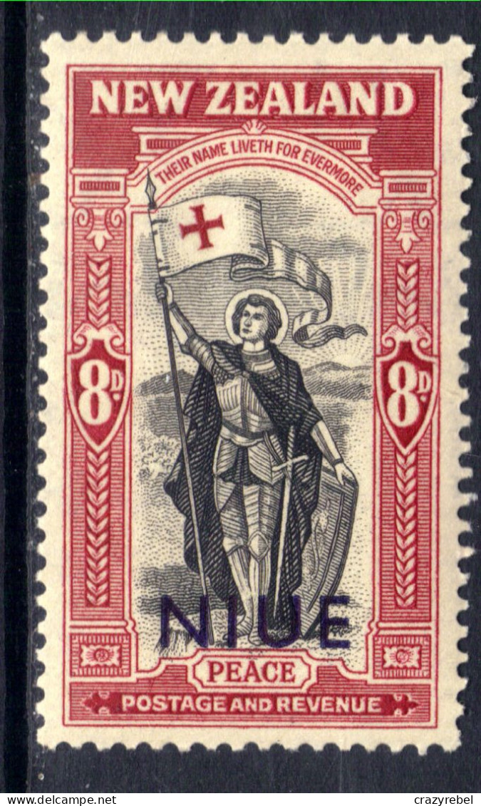 Niue 1946 KGV1 8d Carmine & Black Peace MM SG 101 ( J679 ) - Niue