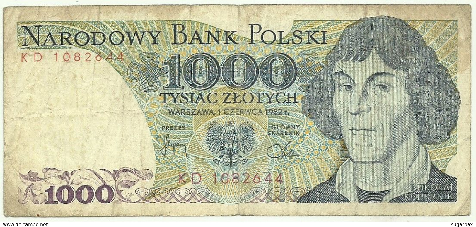 POLAND - 1000 Zlotych - 1982 - Pick 146.c - Série KD - Narodowy Bank Polski - 1.000 - Pologne