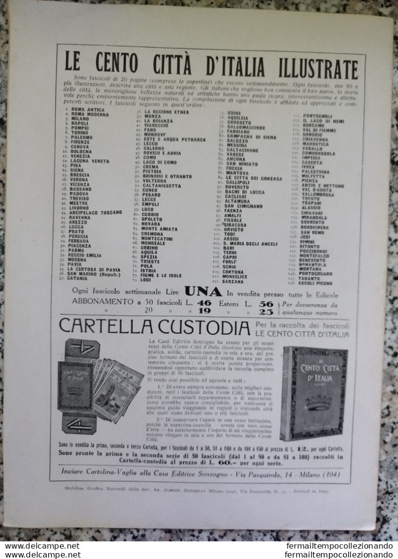 Bi Le Cento Citta' D'italia Illustrate Mortara E La Frugifera Lomellina Pavia - Tijdschriften & Catalogi