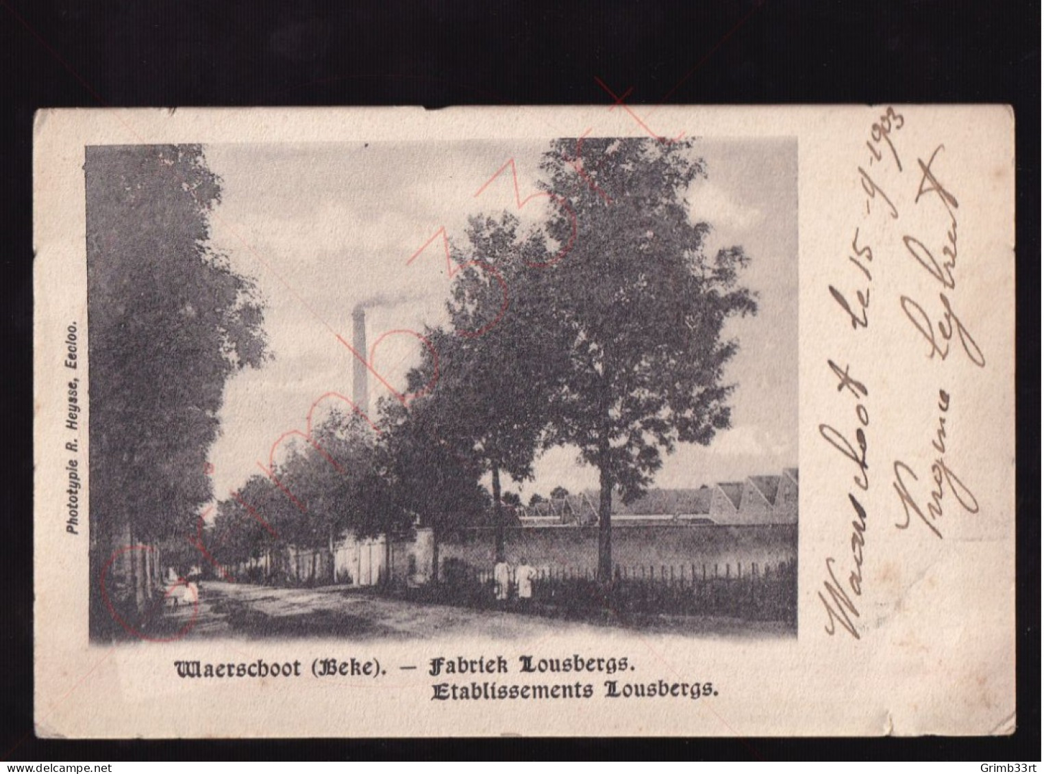 Waerschoot (Beke) - Fabriek Lousbergs / Etablissements Lousbergs - Postkaart - Waarschoot
