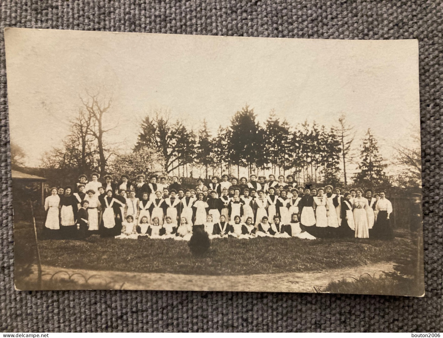 Courcelles Chaussy Kürzel 1910 Carte Photo De Groupe Pensionnat école Ménagère - Metz Campagne