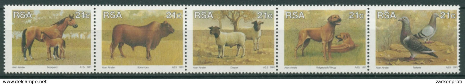 Südafrika 1991 Tierzucht Haustiere Hund Rind Taube 813/17 ZD Postfrisch (C25179) - Nuovi