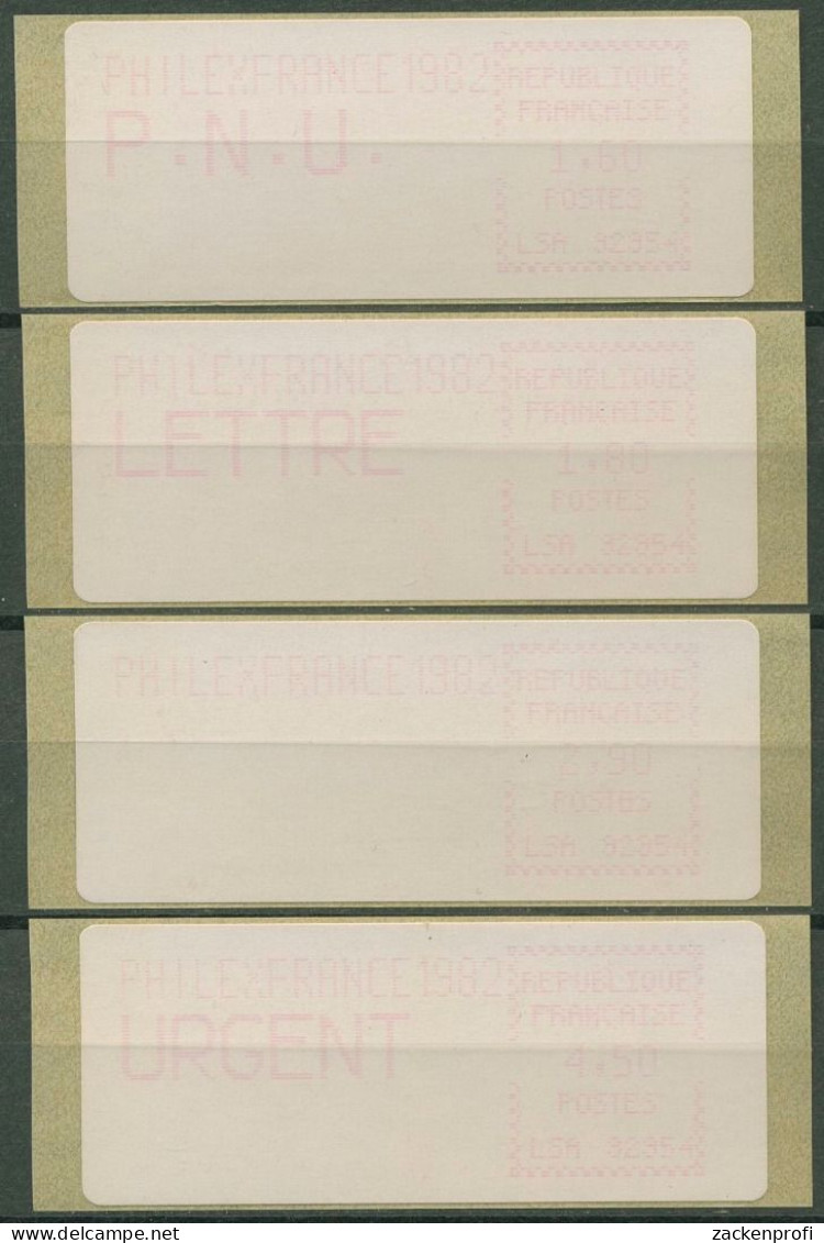 Frankreich ATM 1982 PHILEXFRANCE Satz 4 Werte ATM 4.2 ZS 1 Postfrisch - 1985 Papier « Carrier »
