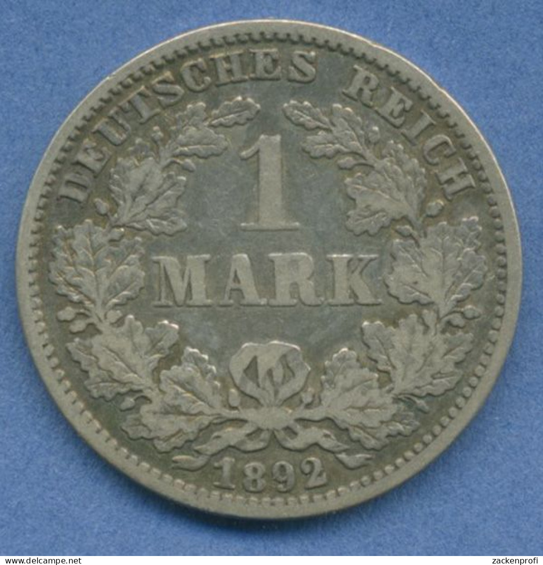Deutsches Reich 1 Mark Kursmünze 1892 G, J 17 Fast Ss (m5813) - 1 Mark