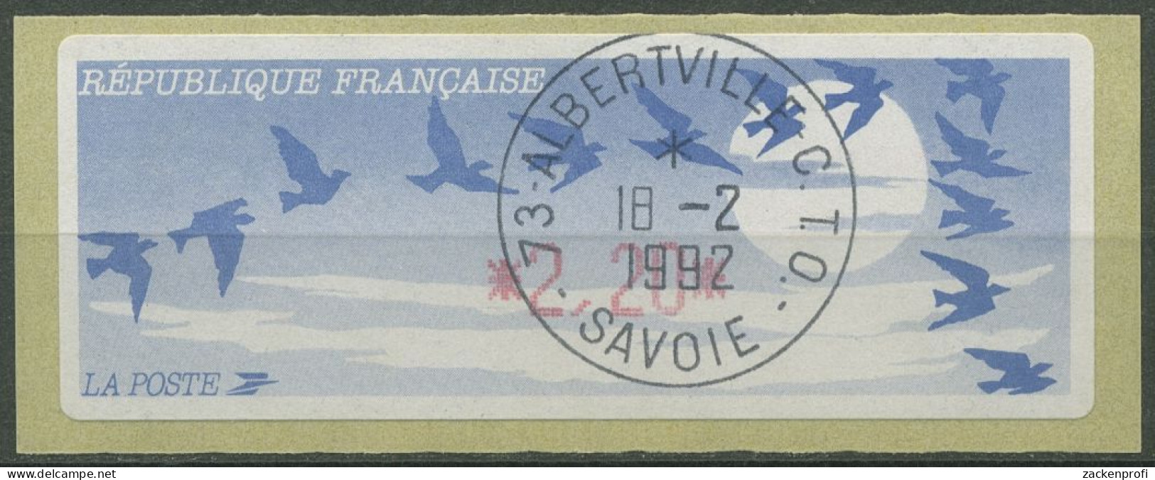 Frankreich ATM 1990 Vogelzug Einzelwert ATM 11.2 B Gestempelt - 1985 Papel « Carrier »