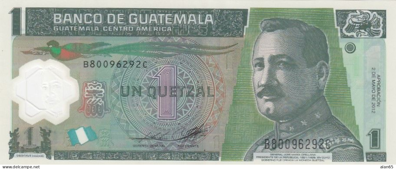 Guatemala #115b, 1 Quetzal 2012 Banknote - Guatemala