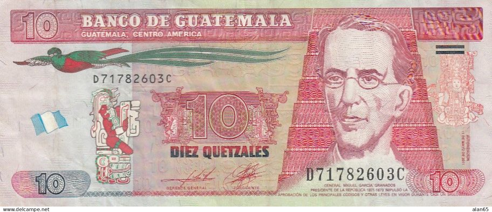 Guatemala #123b, 10 Quetzal 2011 Banknote - Guatemala