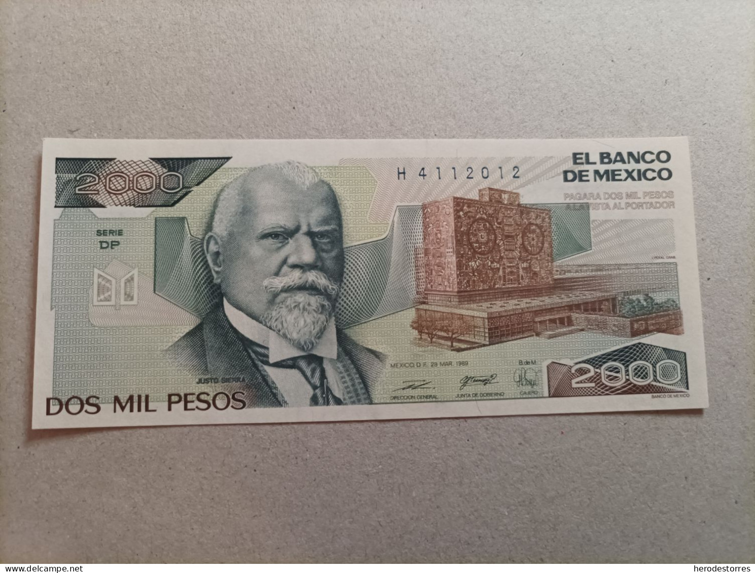 Billete De México De 2000 Pesos, Año 1989, UNC - Mexique