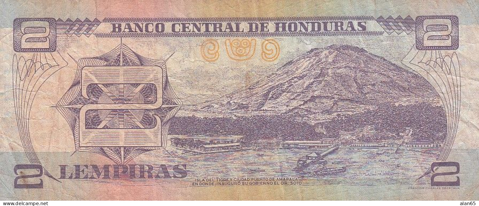 Lot Of 3 Honduras Banknotes #80Ae 2 Lempiras 2006, #80Ah 2 Lempiras 2010, #89b 1 Lempira 2010 - Honduras