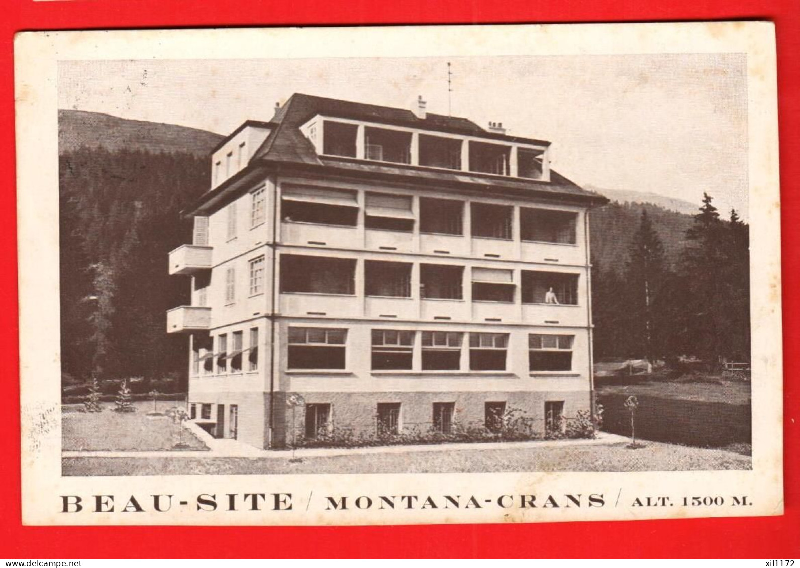 ZXL-28 Hotel Beau-Site Crans-Montana  Pension. Carte-photo Stoffel  Deprez  Circ. 1931 - Crans-Montana