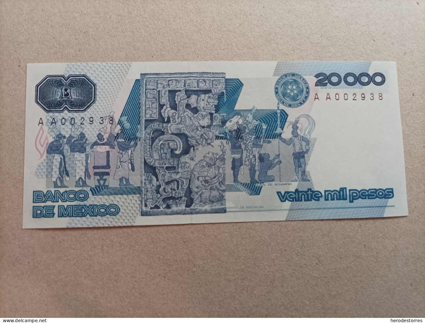 Billete De México De 20000 Pesos Del Año 1985, Nº Bajisimo AA002938, UNC - Mexique