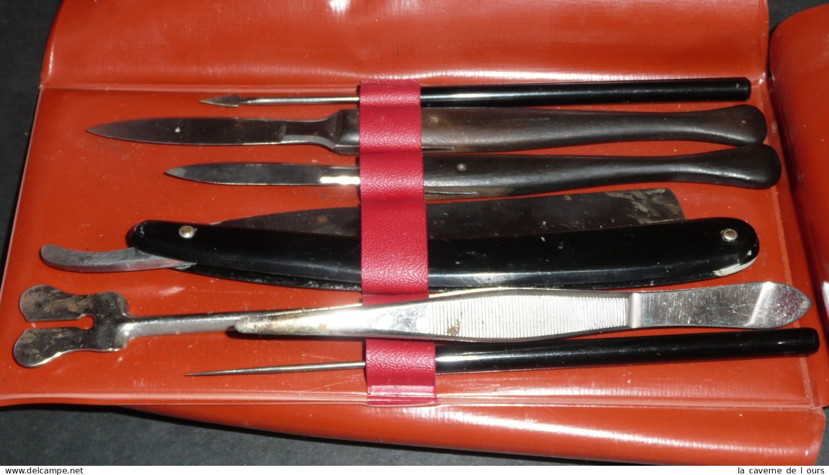 Trousse Médicale Avec 7 Outils, Médecine, Bistouri Lancette Scalpel Coupe-choux, Médecin Infirmière - Strumenti Antichi