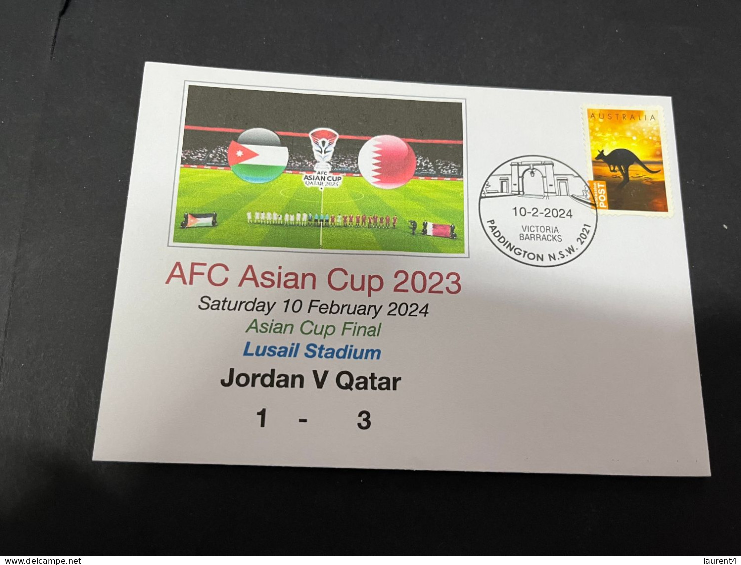 12-2-2024 (4 X 2) AFC Asian Cup 2023 (Qatar) Jordan (1) V Qatar (3) - 10-2-2024 - With OZ Stamp - Autres & Non Classés