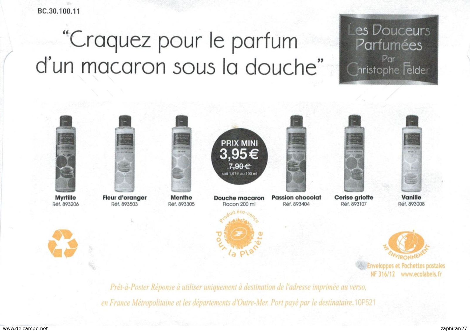 POSTREPONSE BEAUJARD 20G CLUB DES CREATEURS DE BEAUTE DOS LES DOUCEURS PARFUMEES C FELDER 6 PRODUITS #337# - Prêts-à-poster:Answer/Beaujard