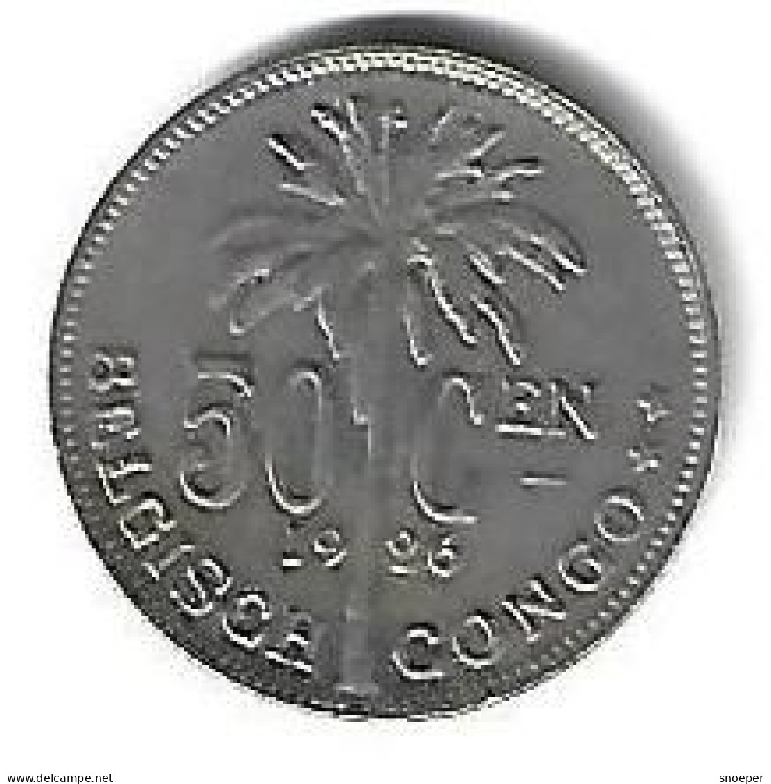 Belgium Congo 50 Centimes 1926 Flemisch Km 23  Vf+ - 1910-1934: Albert I.