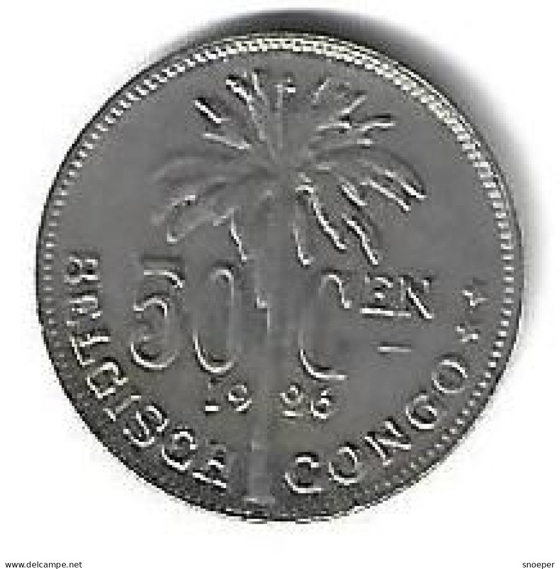 Belgium Congo 50 Centimes 1926 Flemisch Km 23  Vf+ - 1910-1934: Albert I