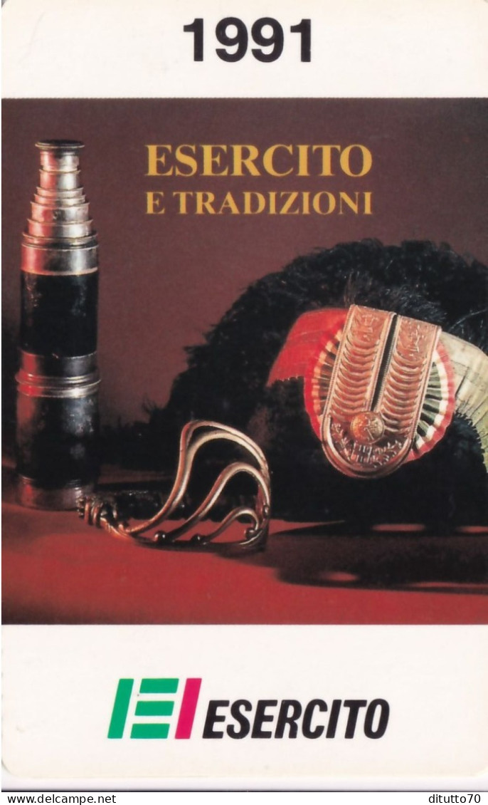 Calendarietto -  Esercito E Tradizioni - Anno 1991 - Petit Format : 1991-00