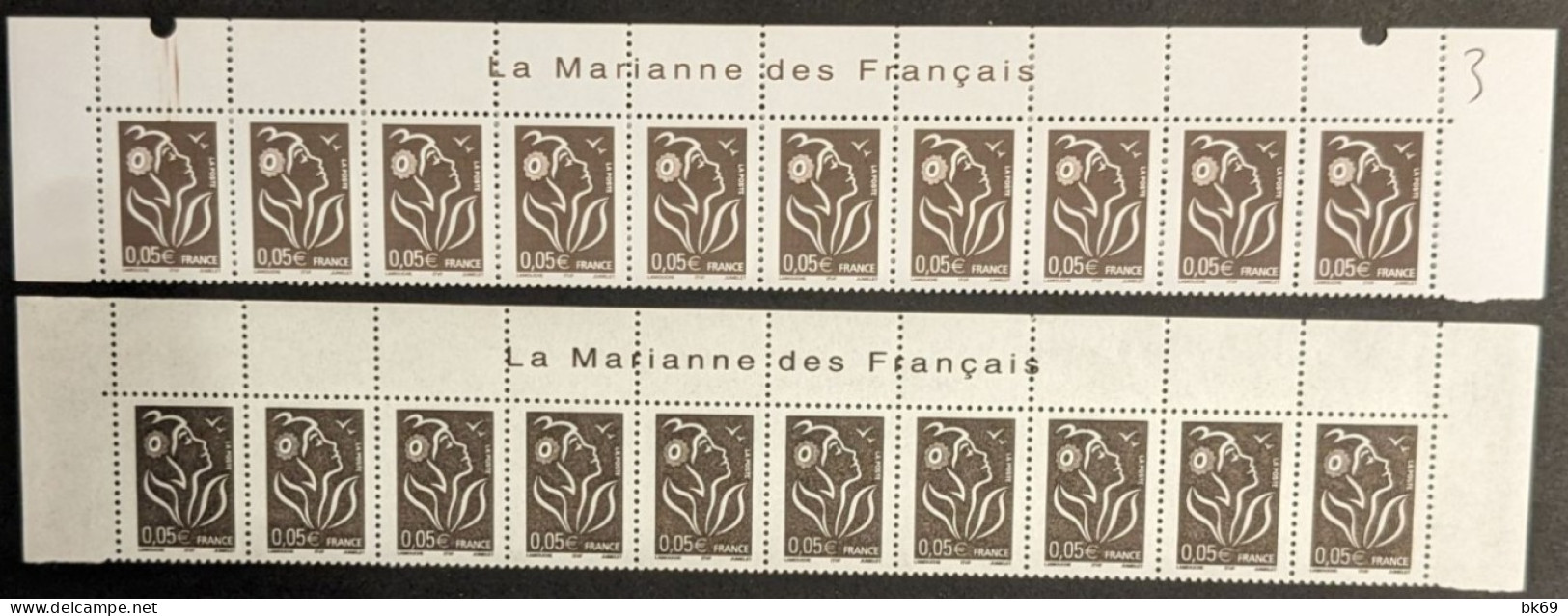 3754,3754b Type I & II** X10 - Cote 62.00€ - Avec Les Inscriptions Haut De Feuille, La Marianne Des Français - Lamouche - Ongebruikt
