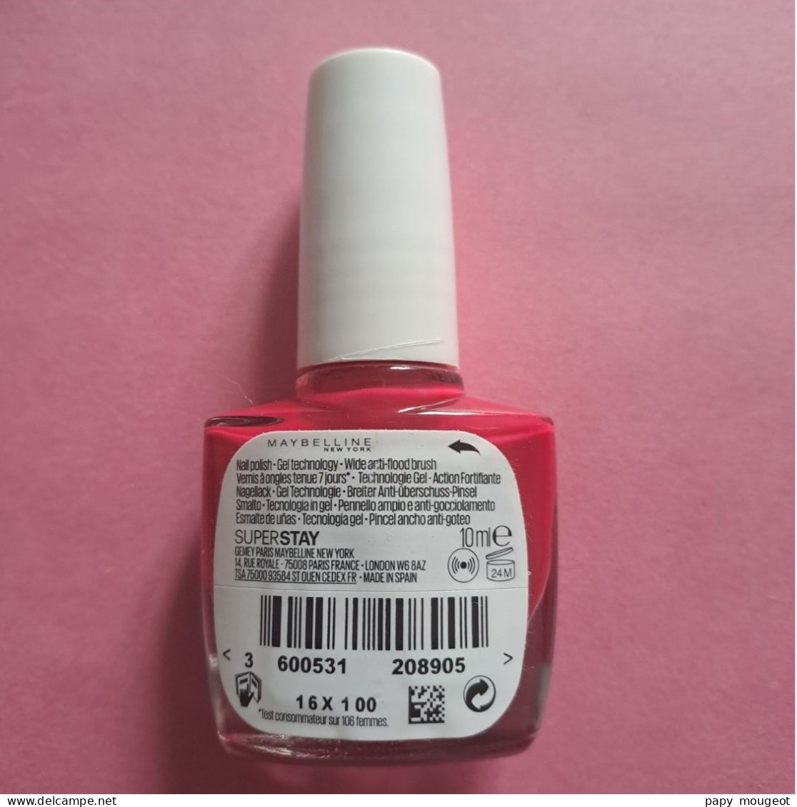 Vernis à Ongles Super Stay 7 Days Maybelline New York N°180 Rose Fuchsia - Produits De Beauté