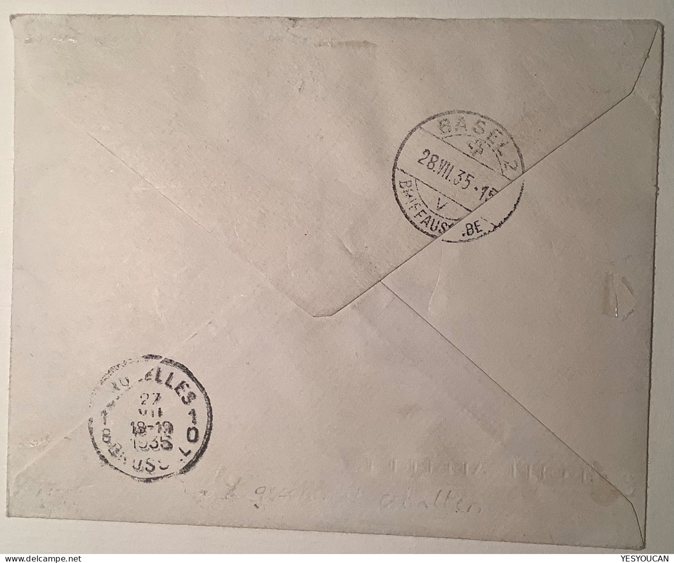 R ! LES DEUX 1ER SERIE DE POSTE AÉRIENNE(1930 PA1-4+1935 6-7)lettre>Schweiz (Luftpost Par Avion Air Post Stamp Belgium - Covers & Documents