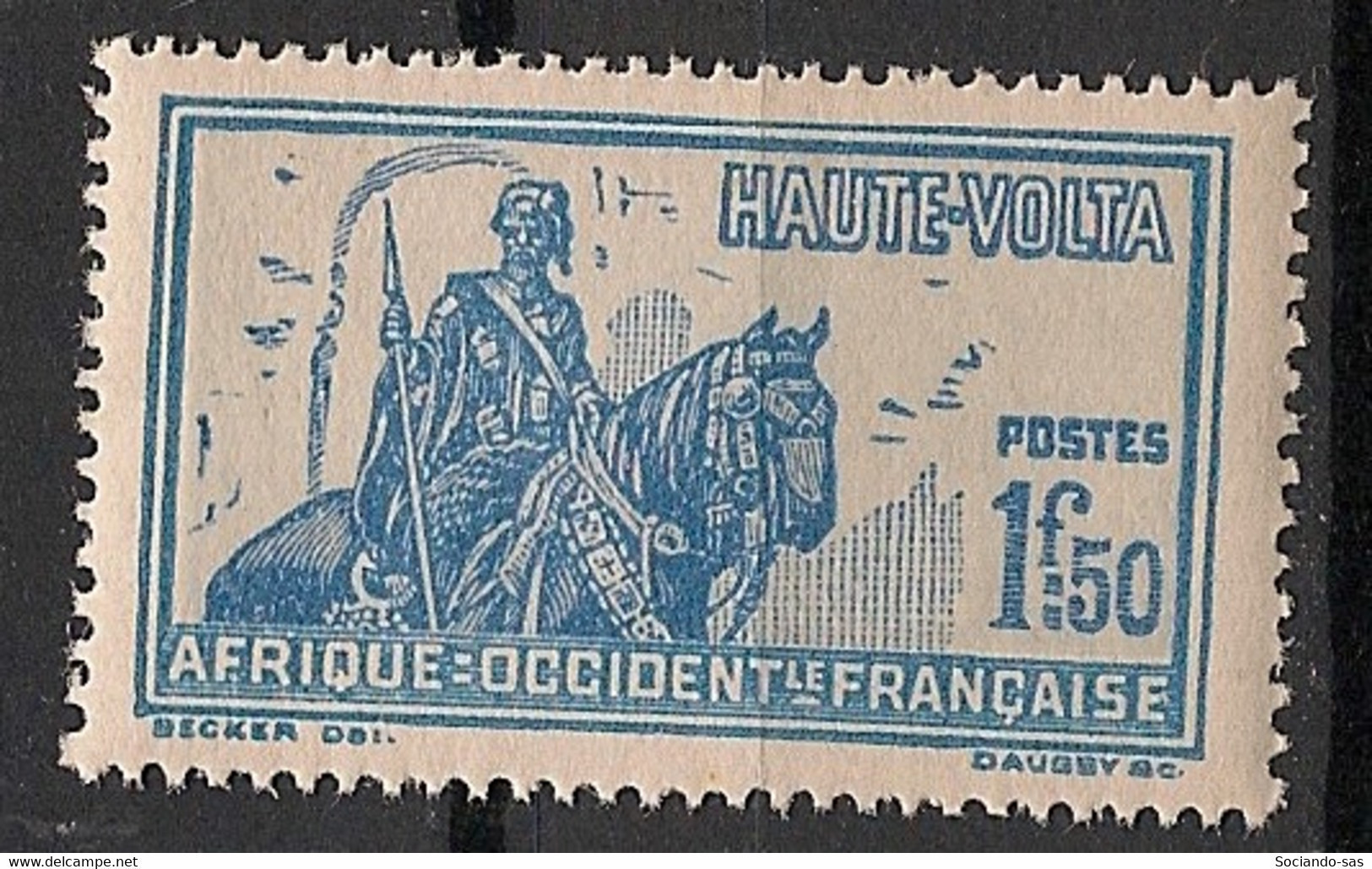 HAUTE-VOLTA - 1928 - N°YT. 60 - 1f50 Bleu Et Gris - Neuf Luxe ** / MNH / Postfrisch - Ongebruikt