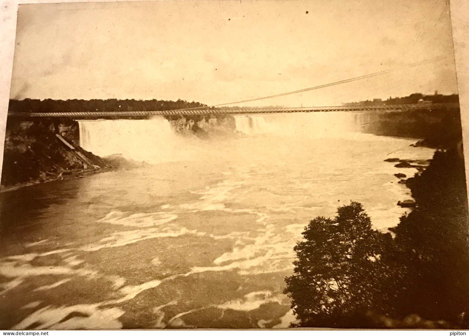 Photographie Chutes Du Niagara Et Pont Suspendu Dans Les Années 30 Par Famille Francaise - Amérique