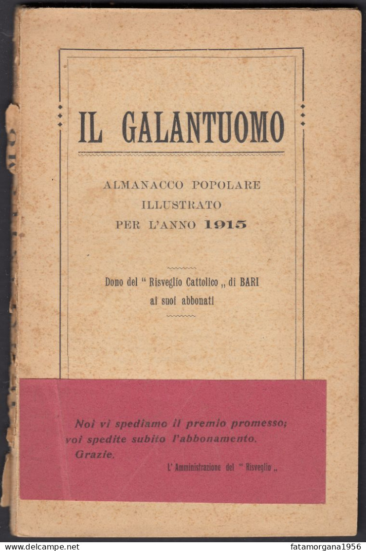 IL GALANTUOMO, Almanacco Popolare Illustrato 1915 - Alte Bücher